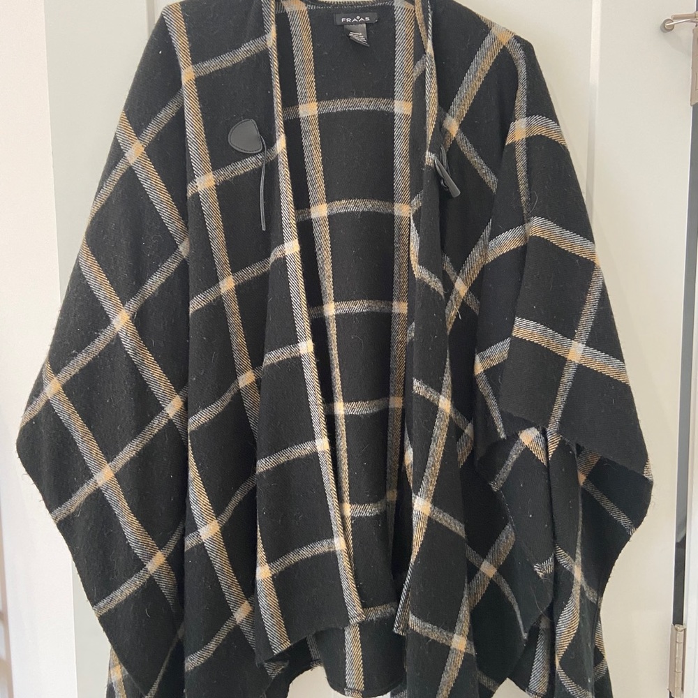 Plaid poncho, one size